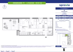 4 pokoje, mieszkanie 67,51 m², piętro 6, oferta nr B1/77, Architektów, Wrocław, Żerniki, Al. Architektów 22-30