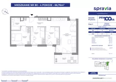 4 pokoje, mieszkanie 66,76 m², piętro 2, oferta nr 2/80, Osiedle Prystora II, Warszawa, Ursus, Skorosze, ul. Aleksandra Prystora 2