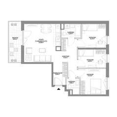 4 pokoje, mieszkanie 74,40 m², piętro 2, oferta nr 1/53, Osiedle Prystora II, Warszawa, Ursus, Skorosze, ul. Aleksandra Prystora 2