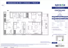 4 pokoje, mieszkanie 70,54 m², piętro 1, oferta nr 51E/180, Osiedle Centralnie!, Kraków, Czyżyny, Łęg, ul. Centralna 51D, 51E