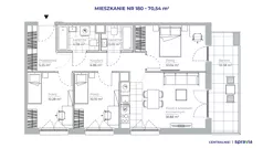 4 pokoje, mieszkanie 70,54 m², piętro 1, oferta nr 51E/180, Osiedle Centralnie!, Kraków, Czyżyny, Łęg, ul. Centralna 51D, 51E