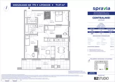 4 pokoje, mieszkanie 71,37 m², piętro 1, oferta nr 51E/179, Osiedle Centralnie!, Kraków, Czyżyny, Łęg, ul. Centralna 51D, 51E