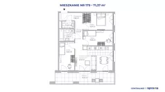 4 pokoje, mieszkanie 71,37 m², piętro 1, oferta nr 51E/179, Osiedle Centralnie!, Kraków, Czyżyny, Łęg, ul. Centralna 51D, 51E