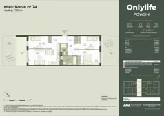 4 pokoje, mieszkanie 71,24 m², parter, oferta nr B10/74, Apartamenty Onlylife, Warszawa, Wilanów, Powsin, ul. Łukasza Drewny/Potułkały