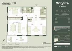 4 pokoje, mieszkanie 83,05 m², piętro 1, oferta nr B10/76, Apartamenty Onlylife, Warszawa, Wilanów, Powsin, ul. Łukasza Drewny/Potułkały