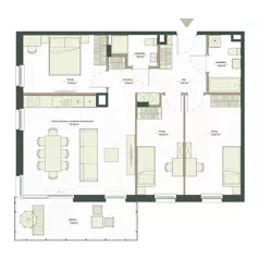 4 pokoje, mieszkanie 83,05 m², piętro 1, oferta nr B10/76, Apartamenty Onlylife, Warszawa, Wilanów, Powsin, ul. Łukasza Drewny/Potułkały