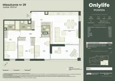 4 pokoje, mieszkanie 89,03 m², piętro 1, oferta nr B8/29, Apartamenty Onlylife, Warszawa, Wilanów, Powsin, ul. Łukasze Drewny / Potukały