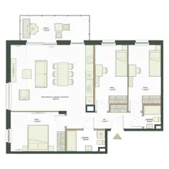 4 pokoje, mieszkanie 79,38 m², piętro 2, oferta nr B10/79, Apartamenty Onlylife, Warszawa, Wilanów, Powsin, ul. Łukasze Drewny / Potukały