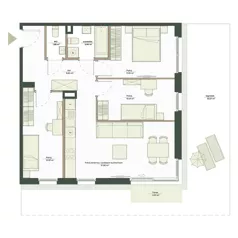 4 pokoje, mieszkanie 69,59 m², parter, oferta nr B8/22, Apartamenty Onlylife, Warszawa, Wilanów, Powsin, ul. Łukasze Drewny / Potukały