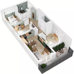 4 pokoje, mieszkanie 62,01 m², piętro 1, oferta nr 126/163, Dobre Strony, Kraków, Dębniki, Borek Fałęcki, ul. Obozowa