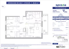 4 pokoje, mieszkanie 68,66 m², piętro 1, oferta nr 126/208, Dobre Strony, Kraków, Dębniki, Borek Fałęcki, ul. Obozowa