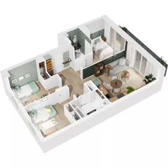 4 pokoje, mieszkanie 68,66 m², piętro 1, oferta nr 126/208, Dobre Strony, Kraków, Dębniki, Borek Fałęcki, ul. Obozowa