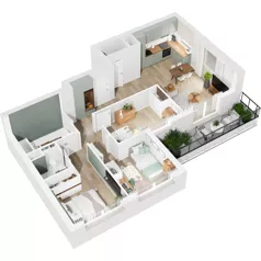 4 pokoje, mieszkanie 69,89 m², piętro 1, oferta nr 126/159, Dobre Strony, Kraków, Dębniki, Borek Fałęcki, ul. Obozowa