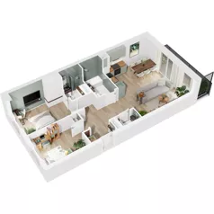 4 pokoje, mieszkanie 68,95 m², piętro 1, oferta nr 126/195, Dobre Strony, Kraków, Dębniki, Borek Fałęcki, ul. Obozowa