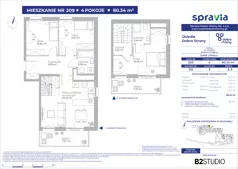 4 pokoje, mieszkanie 80,34 m², piętro 2, oferta nr 126/209, Dobre Strony, Kraków, Dębniki, Borek Fałęcki, ul. Obozowa