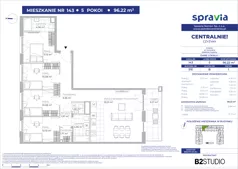 5 pokoi, mieszkanie 96,22 m², piętro 1, oferta nr 51E/143, Osiedle Centralnie!, Kraków, Czyżyny, Łęg, ul. Centralna 51D, 51E