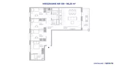 5 pokoi, mieszkanie 96,23 m², piętro 1, oferta nr 51E/139, Osiedle Centralnie!, Kraków, Czyżyny, Łęg, ul. Centralna 51D, 51E