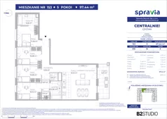 5 pokoi, mieszkanie 97,44 m², piętro 3, oferta nr 51E/153, Osiedle Centralnie!, Kraków, Czyżyny, Łęg, ul. Centralna 51D, 51E