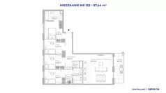 5 pokoi, mieszkanie 97,44 m², piętro 3, oferta nr 51E/153, Osiedle Centralnie!, Kraków, Czyżyny, Łęg, ul. Centralna 51D, 51E
