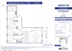 5 pokoi, mieszkanie 97,30 m², piętro 2, oferta nr 51E/148, Osiedle Centralnie!, Kraków, Czyżyny, Łęg, ul. Centralna 51D, 51E