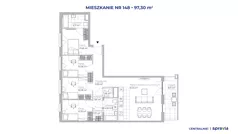 5 pokoi, mieszkanie 97,30 m², piętro 2, oferta nr 51E/148, Osiedle Centralnie!, Kraków, Czyżyny, Łęg, ul. Centralna 51D, 51E