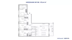 5 pokoi, mieszkanie 97,44 m², piętro 4, oferta nr 51E/158, Osiedle Centralnie!, Kraków, Czyżyny, Łęg, ul. Centralna 51D, 51E