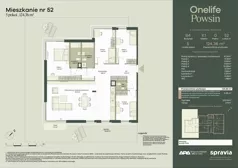 5 pokoi, apartament 124,36 m², parter, oferta nr B4/52, Onelife Powsin, Warszawa, Wilanów, Powsin, ul. Łukasza Drewny
