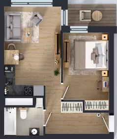 2 pokoje, mieszkanie 38,69 m², piętro 7, oferta nr A1/58, Zaspa Wysoko, Gdańsk, Zaspa, Zaspa-Młyniec, aleja Jana Pawła II