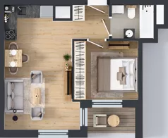 2 pokoje, apartament 36,79 m², piętro 15, oferta nr A1/124, Zaspa Wysoko, Gdańsk, Zaspa, Zaspa-Młyniec, aleja Jana Pawła II