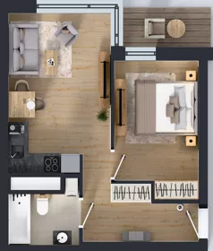 2 pokoje, mieszkanie 38,45 m², piętro 2, oferta nr A2/157, Zaspa Wysoko, Gdańsk, Zaspa, Zaspa-Młyniec, aleja Jana Pawła II