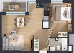 2 pokoje, apartament 43,90 m², piętro 7, oferta nr A1/59, Zaspa Wysoko, Gdańsk, Zaspa, Zaspa-Młyniec, aleja Jana Pawła II
