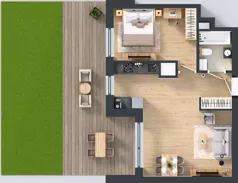 2 pokoje, apartament 44,33 m², piętro 1, oferta nr A1/1, Zaspa Wysoko, Gdańsk, Zaspa, Zaspa-Młyniec, aleja Jana Pawła II