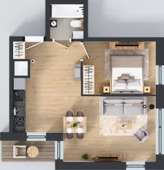 2 pokoje, apartament 43,29 m², piętro 2, oferta nr A1/17, Zaspa Wysoko, Gdańsk, Zaspa, Zaspa-Młyniec, aleja Jana Pawła II