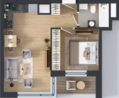 2 pokoje, mieszkanie 35,92 m², piętro 3, oferta nr A1/19, Zaspa Wysoko, Gdańsk, Zaspa, Zaspa-Młyniec, aleja Jana Pawła II