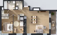 3 pokoje, mieszkanie 69,39 m², piętro 13, oferta nr A1/113, Zaspa Wysoko, Gdańsk, Zaspa, Zaspa-Młyniec, aleja Jana Pawła II