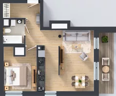 2 pokoje, apartament 46,22 m², piętro 1, oferta nr A1/7, Zaspa Wysoko, Gdańsk, Zaspa, Zaspa-Młyniec, aleja Jana Pawła II