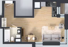 1 pokój, apartament 30,48 m², piętro 2, oferta nr A2/160, Zaspa Wysoko, Gdańsk, Zaspa, Zaspa-Młyniec, aleja Jana Pawła II