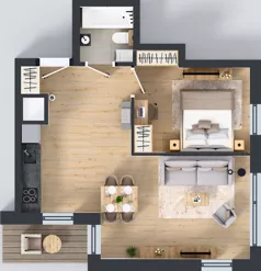 2 pokoje, apartament 44,64 m², piętro 15, oferta nr A1/130, Zaspa Wysoko, Gdańsk, Zaspa, Zaspa-Młyniec, aleja Jana Pawła II