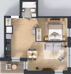 2 pokoje, mieszkanie 43,30 m², piętro 2, oferta nr A2/161, Zaspa Wysoko, Gdańsk, Zaspa, Zaspa-Młyniec, aleja Jana Pawła II