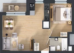 2 pokoje, apartament 42,49 m², piętro 1, oferta nr A2/150, Zaspa Wysoko, Gdańsk, Zaspa, Zaspa-Młyniec, aleja Jana Pawła II