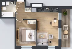 2 pokoje, mieszkanie 35,56 m², piętro 2, oferta nr A2/159, Zaspa Wysoko, Gdańsk, Zaspa, Zaspa-Młyniec, aleja Jana Pawła II