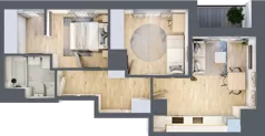 3 pokoje, mieszkanie 48,20 m², piętro 10, oferta nr B/134, 64 Dmowskiego, Poznań, Św. Łazarz, Łazarz, ul. R. Dmowskiego