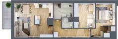 3 pokoje, mieszkanie 61,55 m², piętro 10, oferta nr B/139, 64 Dmowskiego, Poznań, Św. Łazarz, Łazarz, ul. R. Dmowskiego