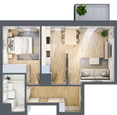 2 pokoje, mieszkanie 41,60 m², piętro 8, oferta nr B/213, 64 Dmowskiego, Poznań, Św. Łazarz, Łazarz, ul. R. Dmowskiego