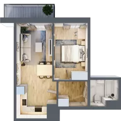 2 pokoje, mieszkanie 38,39 m², piętro 8, oferta nr B/215, 64 Dmowskiego, Poznań, Św. Łazarz, Łazarz, ul. R. Dmowskiego