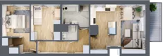 3 pokoje, mieszkanie 60,73 m², piętro 10, oferta nr B/223, 64 Dmowskiego, Poznań, Św. Łazarz, Łazarz, ul. R. Dmowskiego