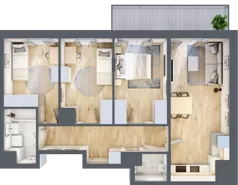 4 pokoje, mieszkanie 67,38 m², piętro 10, oferta nr B/227, 64 Dmowskiego, Poznań, Św. Łazarz, Łazarz, ul. R. Dmowskiego