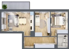 3 pokoje, mieszkanie 55,11 m², piętro 4, oferta nr 1/65, Osiedle Prystora, Warszawa, Ursus, Skorosze, ul. Prystora