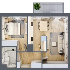 2 pokoje, mieszkanie 44,06 m², piętro 4, oferta nr 2/91, Osiedle Prystora, Warszawa, Ursus, Skorosze, ul. Prystora