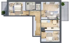 3 pokoje, mieszkanie 61,45 m², piętro 4, oferta nr 2/92, Osiedle Prystora, Warszawa, Ursus, Skorosze, ul. Prystora